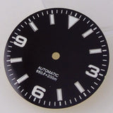 Explorer Watch Dial 29mm Watch Dial Explore Dial Face for NH35 NH36 Movement Black/Orange/Blue Steel Watch parts Green Lume Replacement Parts