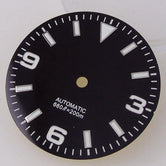 エクスプローラー ウォッチ ダイヤル 29mm ウォッチ ダイヤル エクスプローラー ダイヤルフェイス NH35 NH36 ムーブメント用 ブラック/オレンジ/ブルー スチール ウォッチパーツ グリーンルミネセンス 交換パーツ