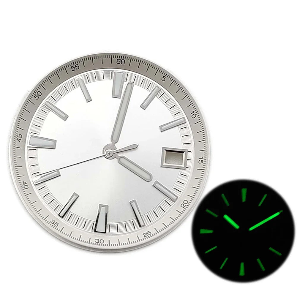 Big Size 33mm Watch Dial+Watch Hands for NH35 NH36 Movement Green Luminous Black/White/Blue Dial Pointers