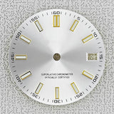 28.5mm double bar date window Watch Dial With Watch Hands Date Just Luminous Sunray Fit NH35 NH36 Watch Faces Automatic Movement