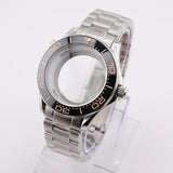 42mm NH35 Stainless Steel Seamaster Watch Case Mineral/Sapphire Glass Black Ceramics Bezel Insert with Bracelet for Seiko Mod Seamaster Build Parts