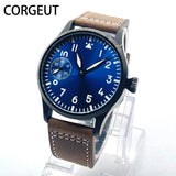 Corgeut Chronograph Watch CG2022 Sapphire 42MM  Asia 6497 Seagull St3600 Automatic Glass Back 3Bar pilot