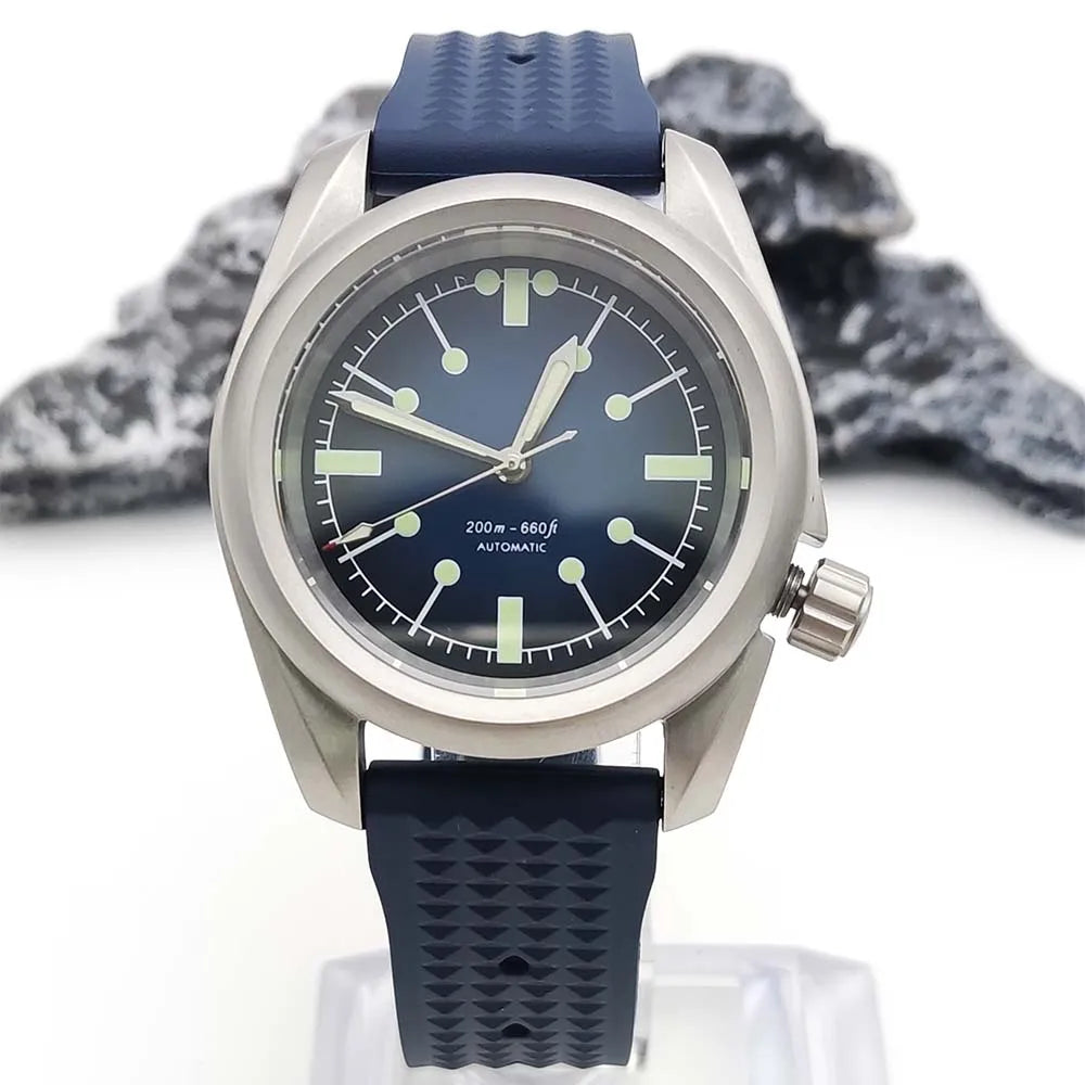 Tandorio Pilot TD145F 40mm Brushed Case Sapphire NH35 5Bar Luminous round thick edge