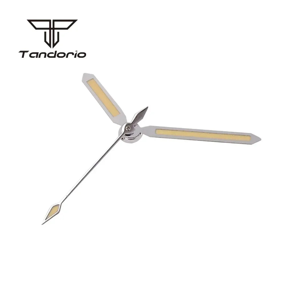 Fifty Fathom hands Tandorio White Edge Mod Retro Pilot Watch Hands Accessories Parts For NH35 NH36 NH38 50-Fathoms Series Watch Replacement Parts