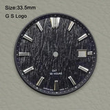 New 33.5mm G S Logo Dial water ripple Dial Suitable For NH36 Nh35 Movement High Quality Watch Modification Accessories