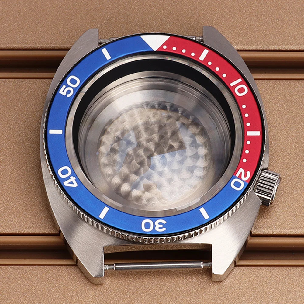 41mm Mod Turtle Watch Case Sapphire Glass Waterproof For Abalone/tuna mouth Captain Willard TMI NH35 NH36 NH38 4R Movement Stainless Steel Watch Accessories
