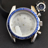 40mm Speedmaster Watch Case Stainless Steel  For VK63 VK64 Chronograph Quartz Movement Mineral Moon Foorprint Sterile Caseback