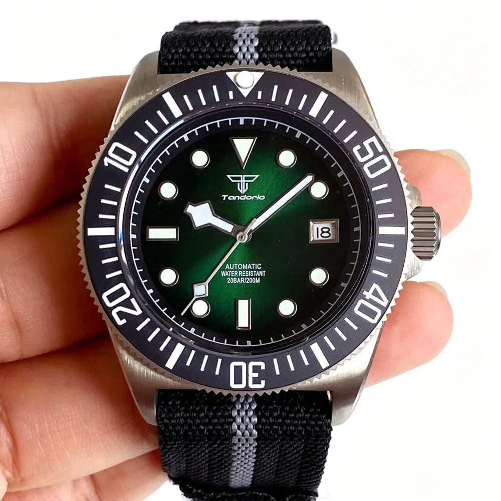 Titanium Tactical Frog Watch FXD MOD Tandorio TD267A MIYOTA 8215 PT5000 Sapphire Glass Luminous 20ATM