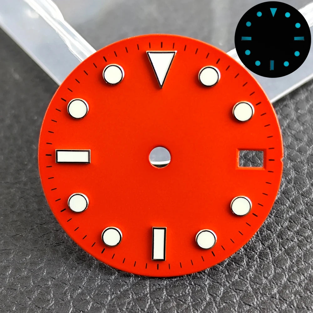 28.5mm blue lume NH35 NH34 Dial Single Calendar Submariner style with Hands Watches accessory