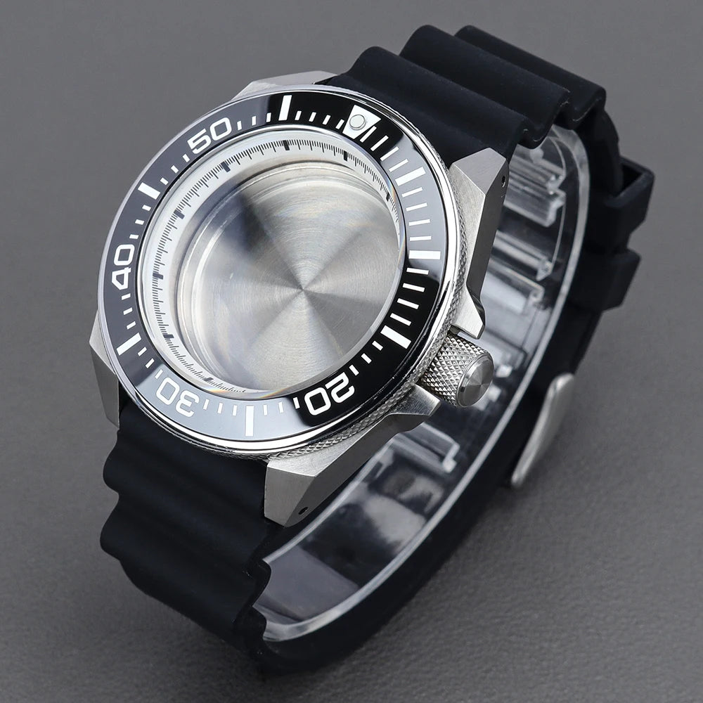 43.8mm Samurai King Watch Case Sapphire Ceramic Insert For Seiko NH35 NH36 NH34 Movement Mod 10ATM