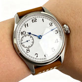 Sterile 42mm Vintage Pilot Watch sub second Asia 6497 Hand-Wind ST3600 Sapphire 5bar