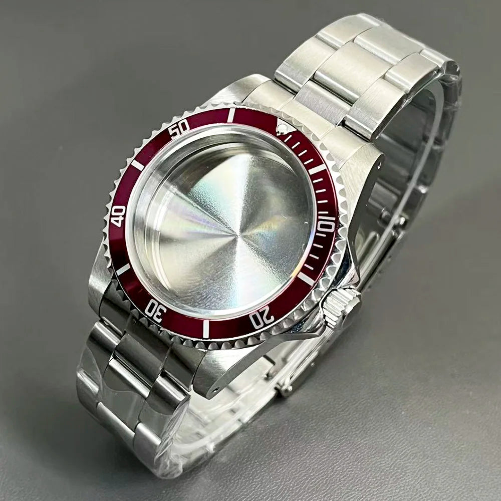 Retro Diver case 39mm,10bar waterproof stainless steel sapphire crystal case, suitable for NH34, NH35, NH36 mechanical movement accessories