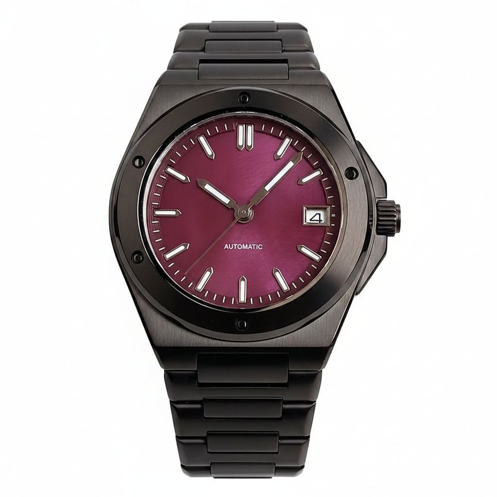 black engineer watch red dial