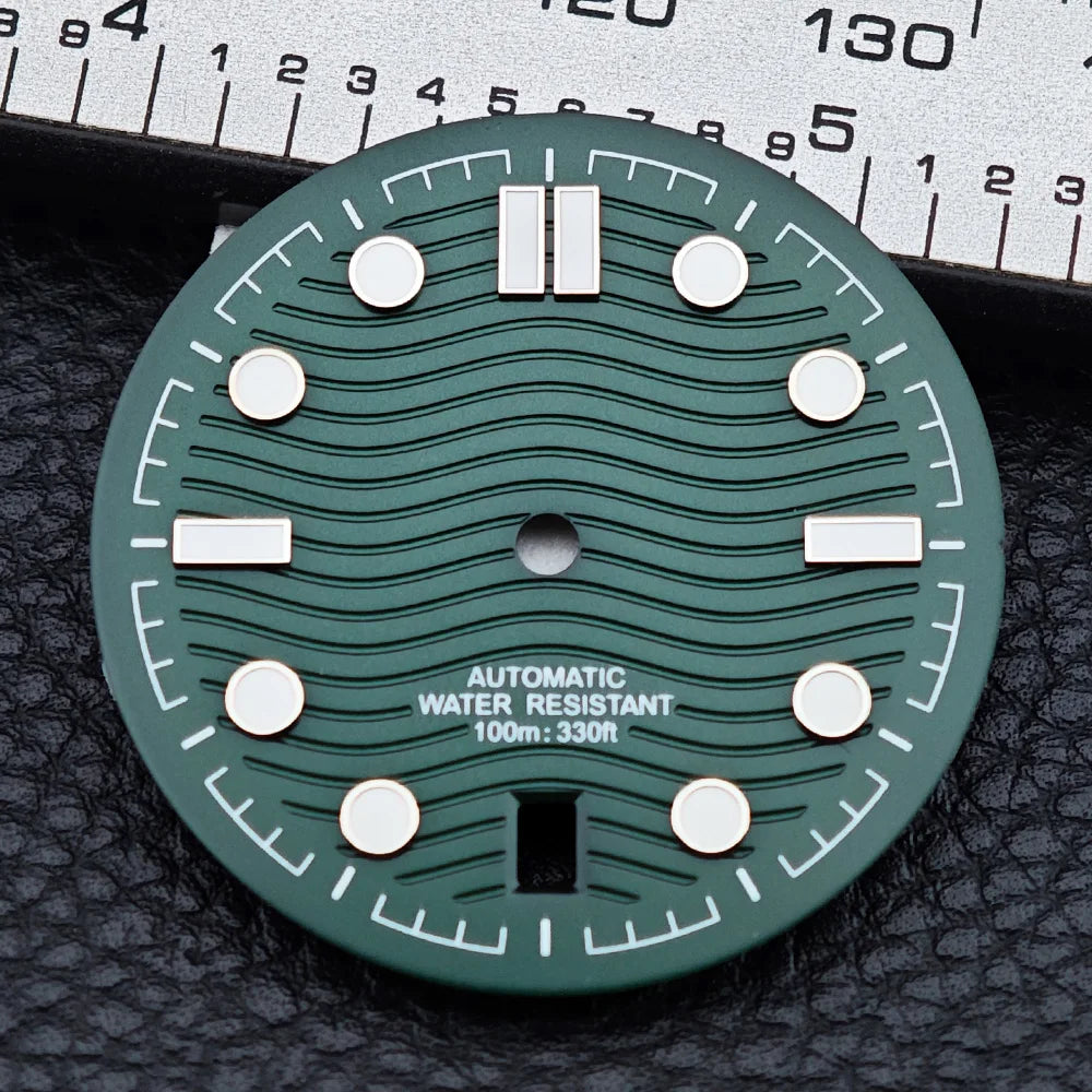 31.7mm seamaster Watch Dial For 300 Series NH35 NH36 Movement 6 O‘clock Date C3 Green Luminous Mechanical Watch Parts
