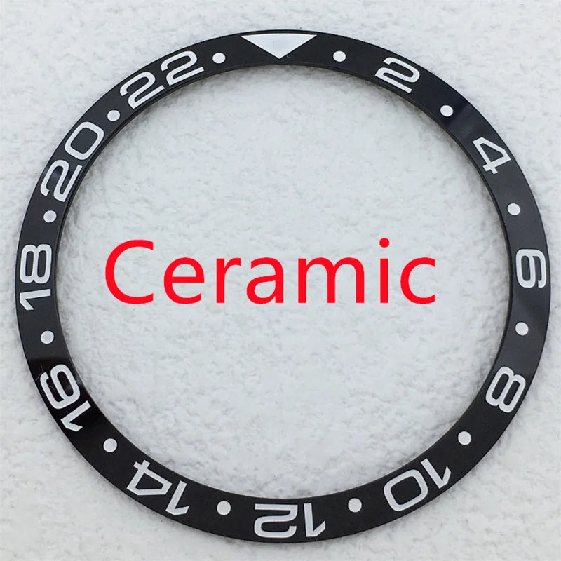 BB58 Watch Bezel Insert 37.2mm x 31.4mm Ceramic/aluminium for 39mm Case Watch Accessory Parts