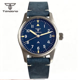39mm VH31 Quartz Pilot Watch Tandorio TD910A Sapphire Glass Luminous 20BAR