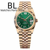36mm39mm Two-tone Rose Gold DateJust Fluted Sapphire Roman Index Bubble 10Bar