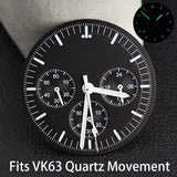 40mm Speedmaster Watch Case Stainless Steel  For VK63 VK64 Chronograph Quartz Movement Mineral Moon Foorprint Sterile Caseback