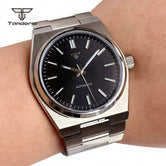 40MM PRX Mod Watch Tandorio TD305S NH35/PT5000 Automatic Sapphire Dress Watch Sunburst Dial Glass Back