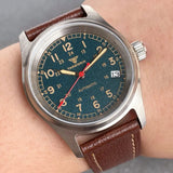 36mm Bronze Pilot Watch Tandorio TD130B Sapphire Frosted Dial Date 20ATM NH35A Automatic