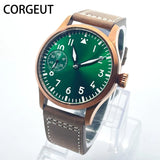 Corgeut Chronograph Watch CG2022 Sapphire 42MM  Asia 6497 Seagull St3600 Automatic Glass Back 3Bar pilot