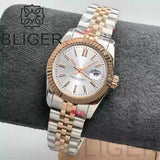31mm Women's Watch BLIGER Two Tone Gold Case Sapphire Japan NH05 Movement 10ATM
