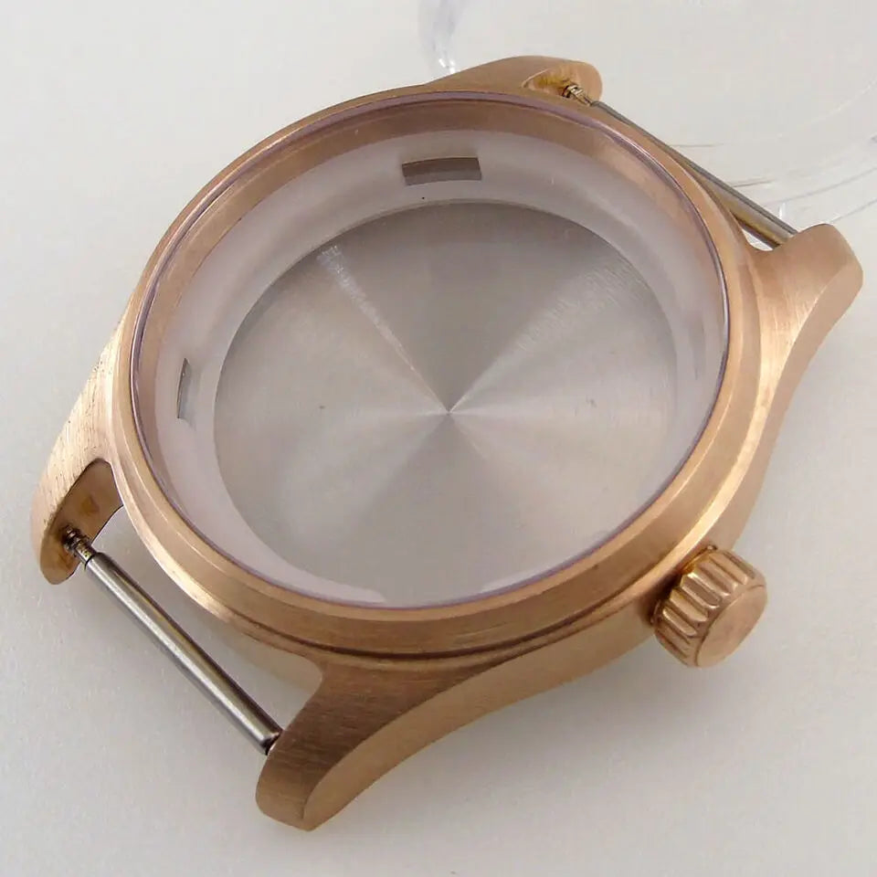 Solid Bronze Pilot Case 36mm 39mm Fit for NH35 NH36 PVD Black Pilot Case PT5000 ETA2824 Sapphire Crystal 200M Waterproof Screw Crown