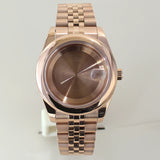 Two Tone Round Edge Watch Case 39mm 36mm Sapphire Crystal Glass For Seiko NH35 NH36 NH38 NH34 Miyota 8215 Movement Presidential Bracelet