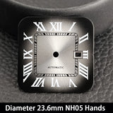 33mm Santos Watch Case For Women Small Size NH05 AUTOMATIC Stainless Steel Square Sapphire 5Bar