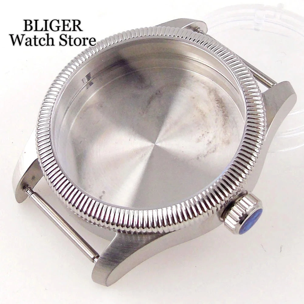 39mm vintage pilot Case 33.5mm Dial Sapphire Glass For NH35 NH35A 2824 PT5000 Waterproof Watch Case Screw Crown