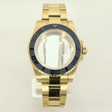 40MM PVD Gold Submariner Watch Case  GMT Yacht Master Polish Strap Sapphire Glass For NH35 NH36 NH34 NH38 Miyota 8215 Eta 2824 GMT SUB Yacht 20ATM waterproof
