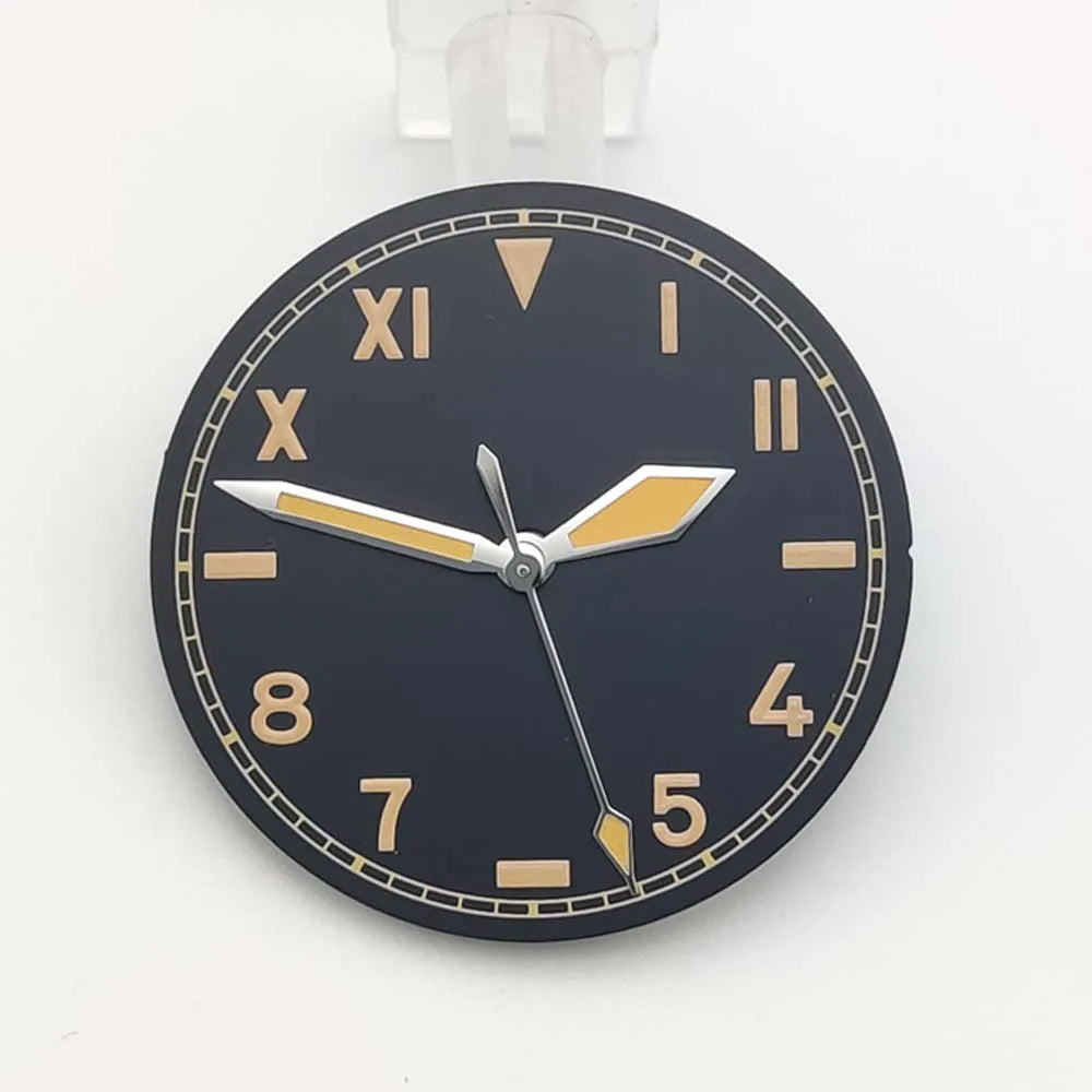 Retro 28.5MM Watch Dial with Green Luminous half rome number for NH35/NH36/2824/8215 Movement Watches Hands