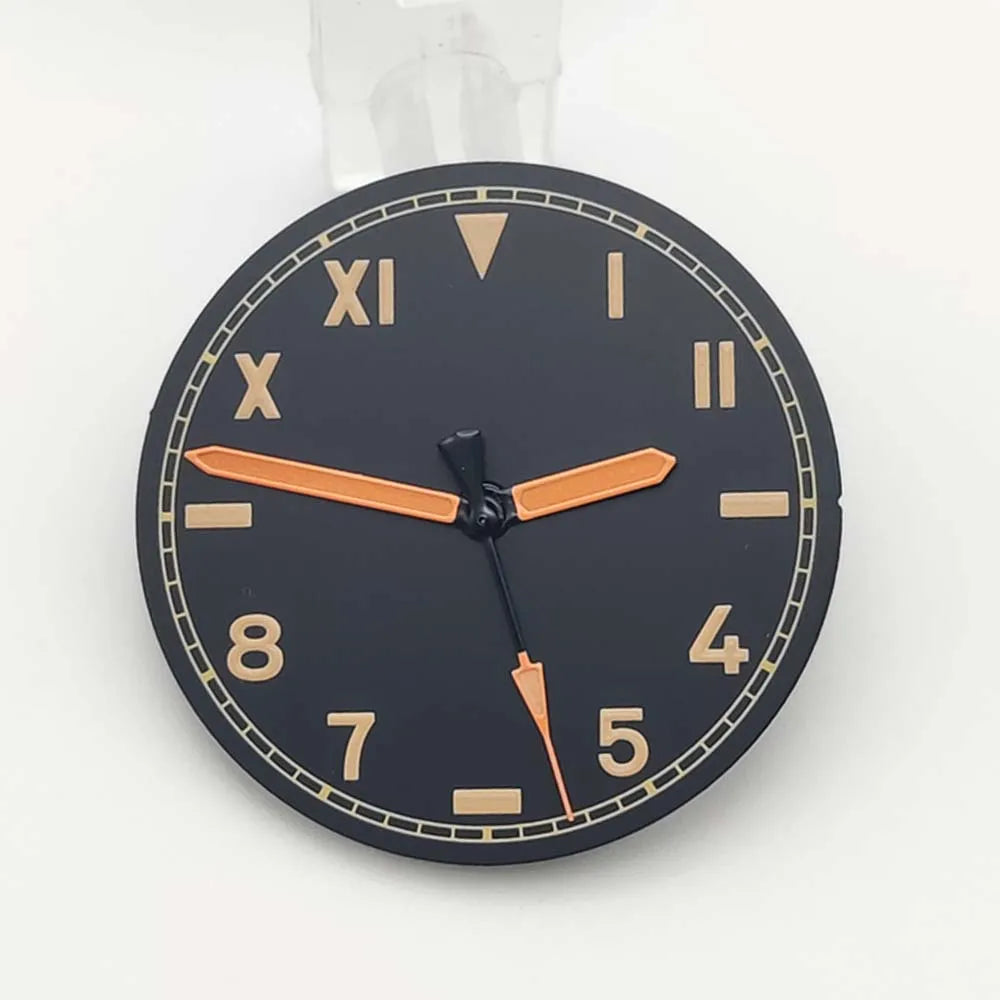 Retro 28.5MM Watch Dial with Green Luminous half rome number for NH35/NH36/2824/8215 Movement Watches Hands