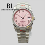 DateJust Dress Watch BLIGER BL001 36mm39mmPink Dial NH35A Automatic 904 Stainless Steel Fluted Bezel Sapphire Diamond Roman Marks
