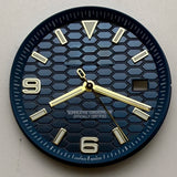 33.8mm NH35 Dial S Logo Gold Sterile Honeycomb Dial Suitable For NH35/NH36 Automatic Movement Vertical Lines Watch Accessories