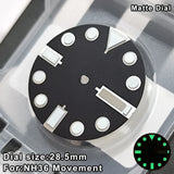 NH36 Dial For NH36 Movement 28.5mm C3 Green Luminous Day Date Window for SKX007 SKX013
