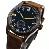 Sub Second Automatic Watch Tandorio TD931A 39mm Sapphire Pilot ST1701 20ATM Stainless Steel Aged Black