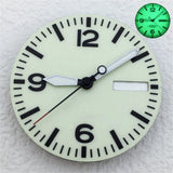 Full Luminous Dial 29mm dial Black White Dial With Hands Fit NH34 NH35 NH36 Movement Green Luminous Watch parts
