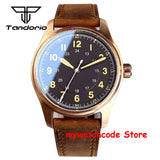 39mm Real Cusn8 Bronze Aviator Watch Tandorio TD107Z  Sapphire 20Bar  NH35A PT5000 Miyota8215 Automatic Military Relojes