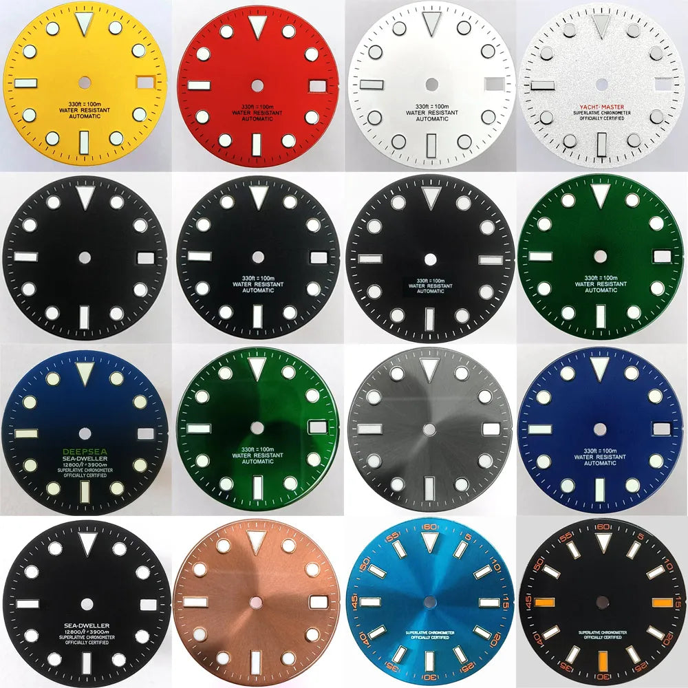 151 type of dials Submariner 28.5mm dial with calendar window suitable for NH35 movement luminous dial can support DIY dial customization name/logo