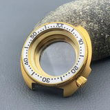 PVD Gold Turtle Abalone Watch Case 6105 6309 Crown at 4.1 Fit NH35 NH36 Movement 200m Waterproof Resistance Diving Men's Watch Case