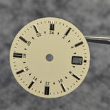 31MM Watch Dial Beige GMT Watch Faces + Watch Hands Non-luminous with Single Date Replace Parts for Japanese NH34 Movement