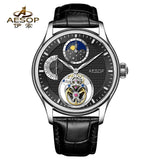 Flying Tourbillon  Automatic Watch AESOP 7117  Skeleton Moon Phase 42mm Sapphire 5ATM