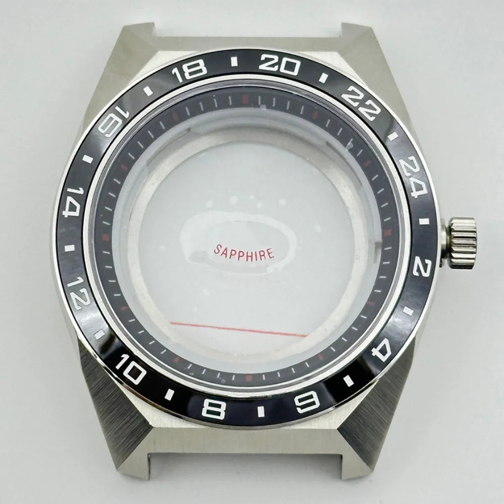 44.5mm GS Tokyo Lion Watch Case 24hours Lume Ceramic Watch Bezel  Fit 32.5mm Dial Sapphire Crystal  For Seiko NH35/36/4R Automatic Movement Mod Parts