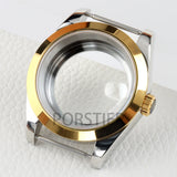 Smooth Bezel Two Tone Gold 36/39mm NH35 Watch Case 20mm Solid 316L Stainless Steel Jubilee/Oyster Strap for Datejust NH35 NH36 Movement 28.5mm Dial 10bar