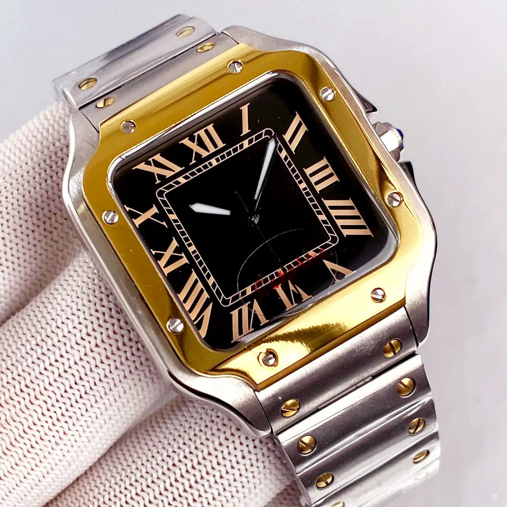 Tandorio Square Watch TD303G Two Tone 38mml 5ATM Waterproof NH35A Automatic Sapphire Glass Back