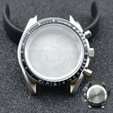 40mm Speedmaster Watch Case Stainless Steel  For VK63 VK64 Chronograph Quartz Movement Mineral Moon Foorprint Sterile Caseback