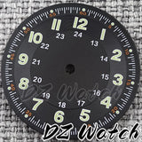NH35 New 29mm Black/White/Green/Blue Pilot Style Watch Dial Face Set Arabic Numerals Fit NH36 ETA2824 PT5000 Automatic Movement