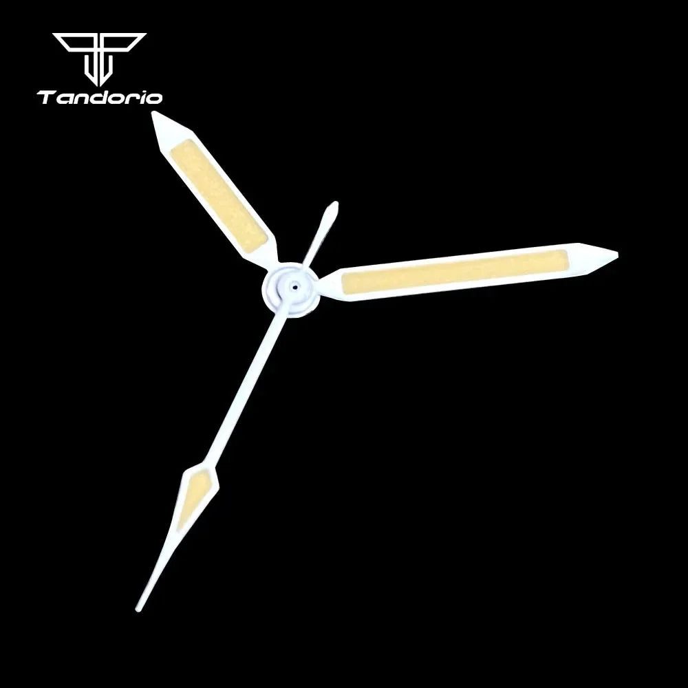 Fifty Fathom hands Tandorio White Edge Mod Retro Pilot Watch Hands Accessories Parts For NH35 NH36 NH38 50-Fathoms Series Watch Replacement Parts
