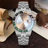 38mm Diver Watch Case GMT Case Stainless Steel Brushed 200M  Fit NH34 GMT NH35 Domed Sapphire Glass Alloy Insert 120 Click Bezel